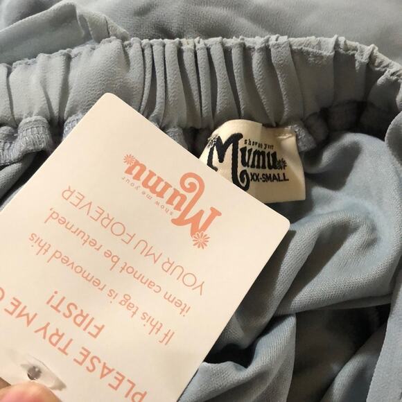 Show Me Your Mumu SMYM Amanda halter maxi dress in steel blue NEW XXS - Picture 6 of 8